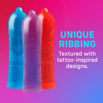 Prezervative texturate ONE Tattoo Touch, pachet de 12