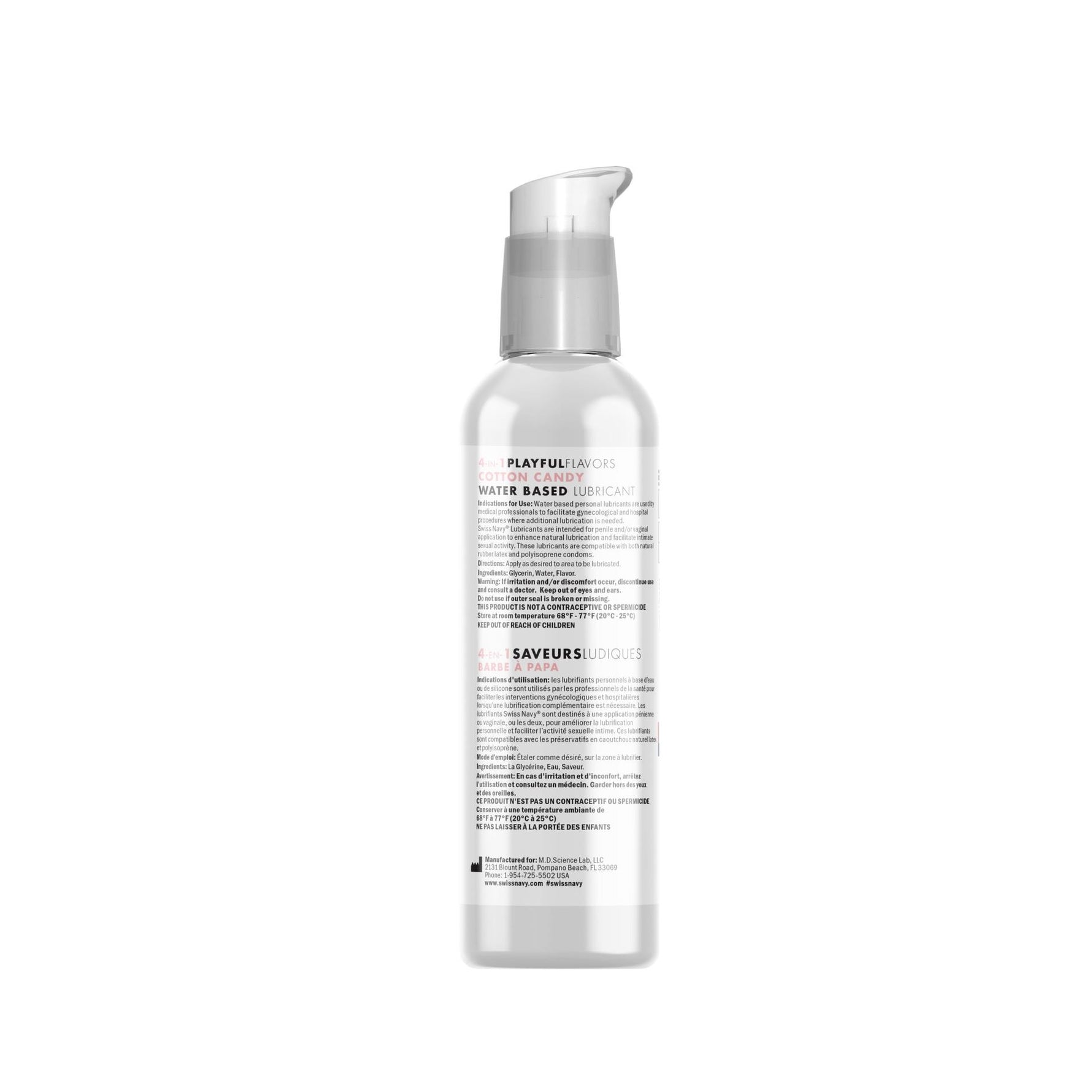 Lubrifiant 4 în 1 Swiss Navy, aromă de vată de zahăr, 118 ml