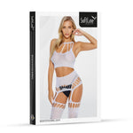 Body-ciorap senzual alb SoftLine 2074 Mărime unică