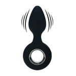 Dop anal vibrant din silicon cu buclă - Negru