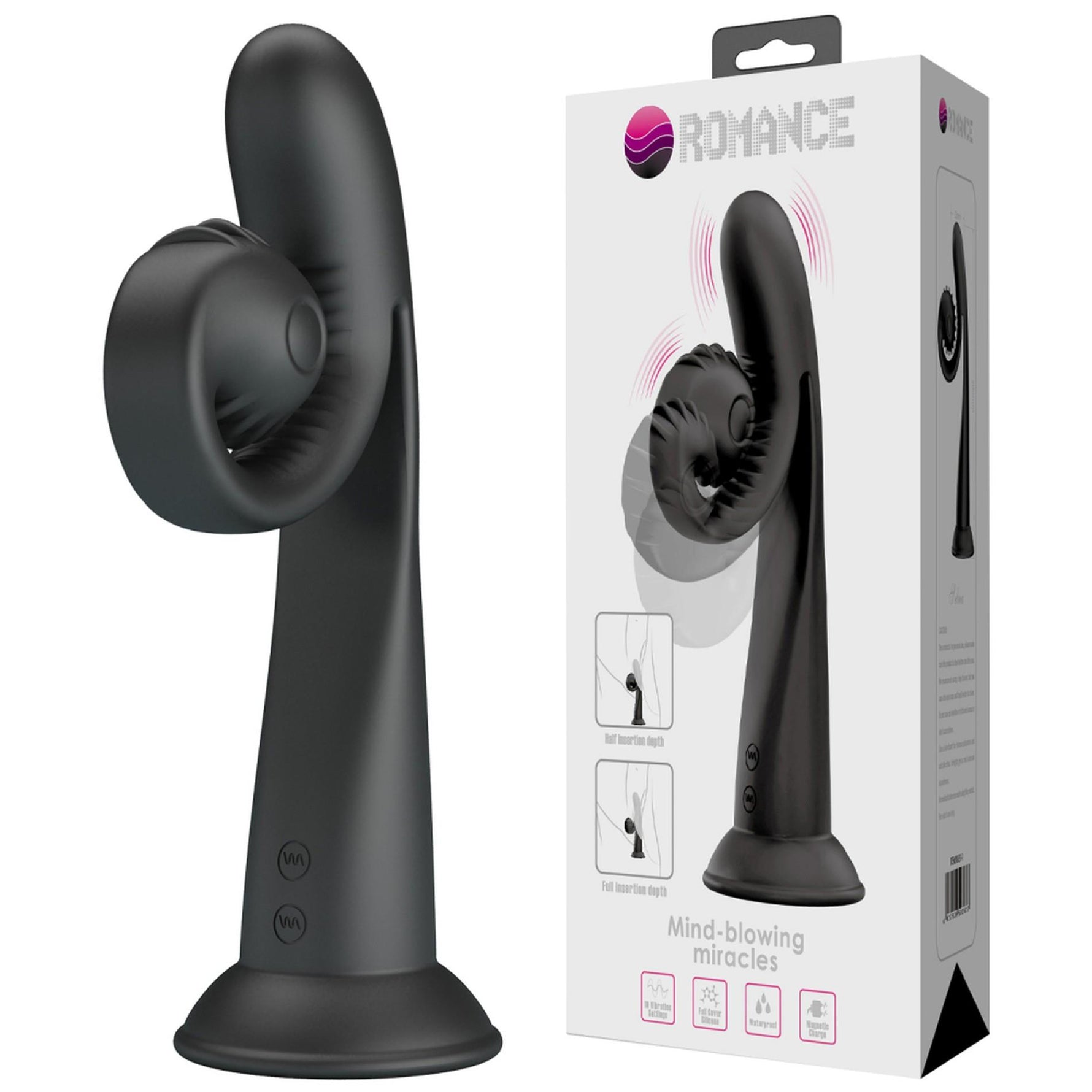 Vibrator USB Pretty Love Selma Snail Rabbit Negru 20cm