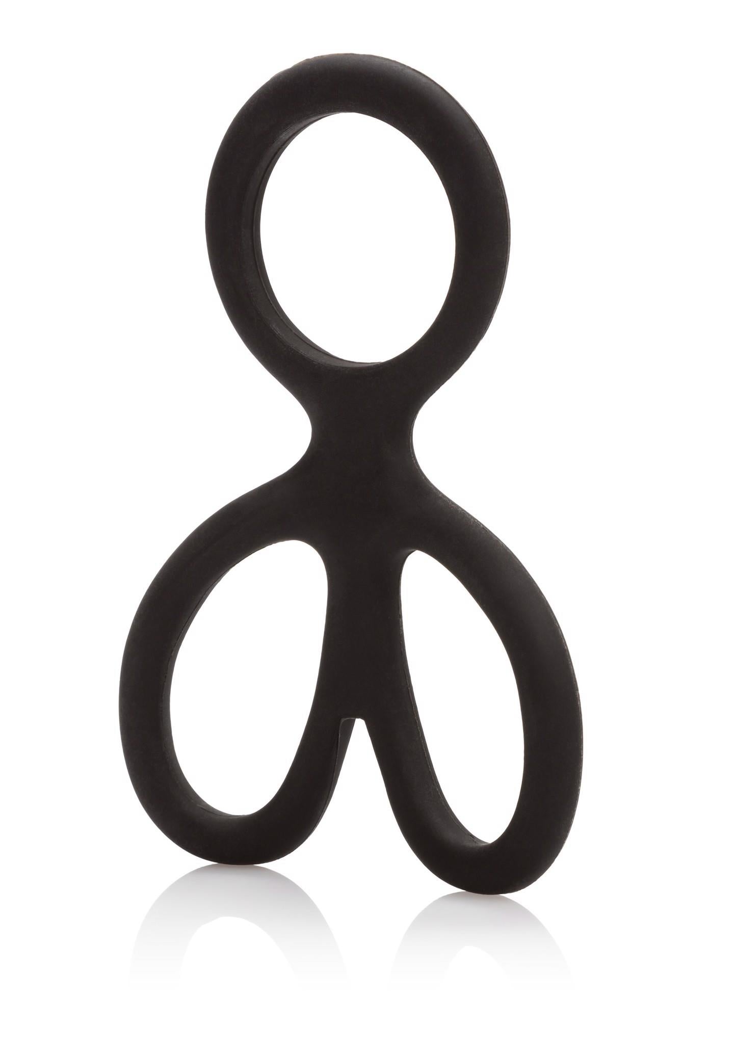Inel pentru penis din silicon Calexotics, negru