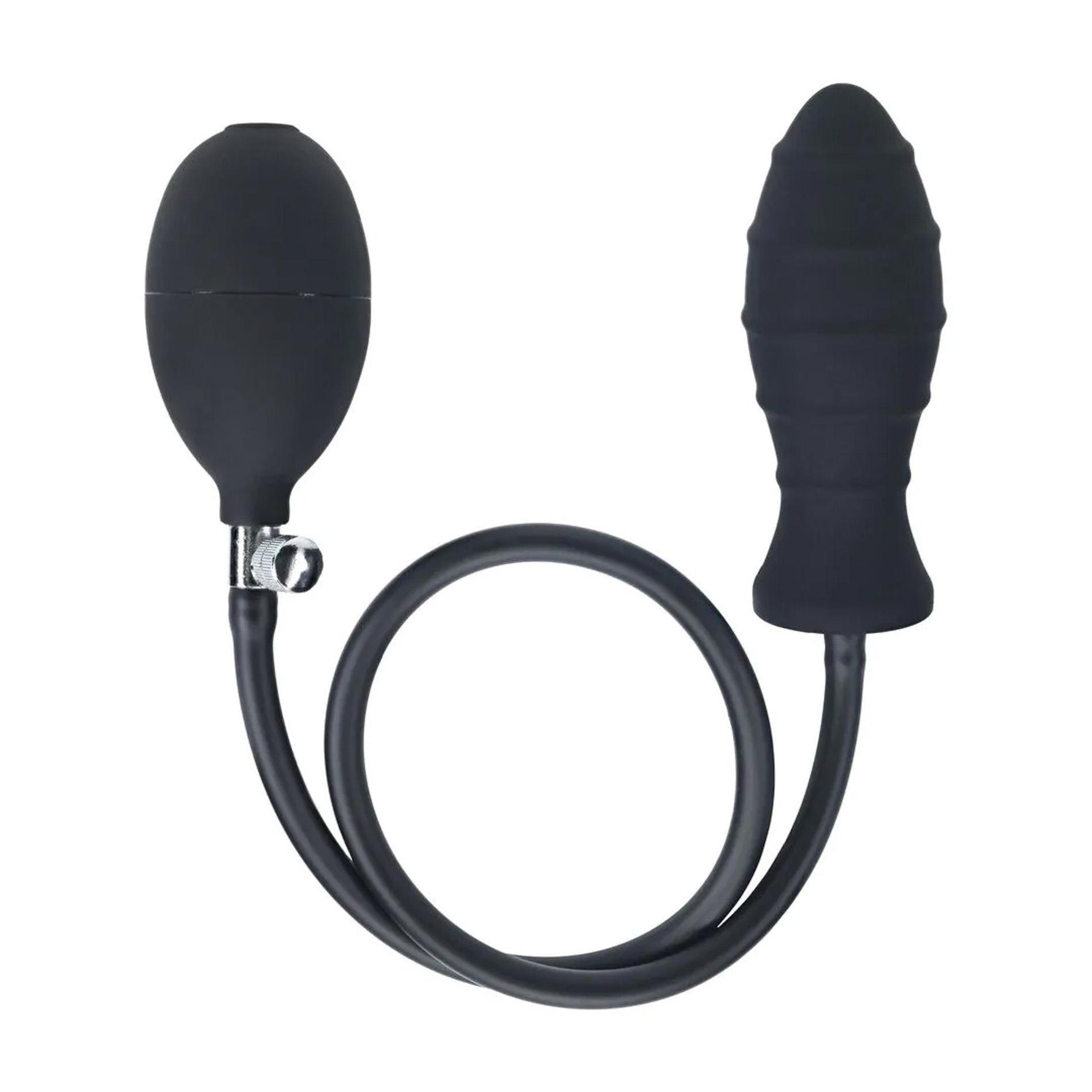 Plug anal gonflabil din silicon cu nervuri Levelz de la Shots, negru, 5 cm