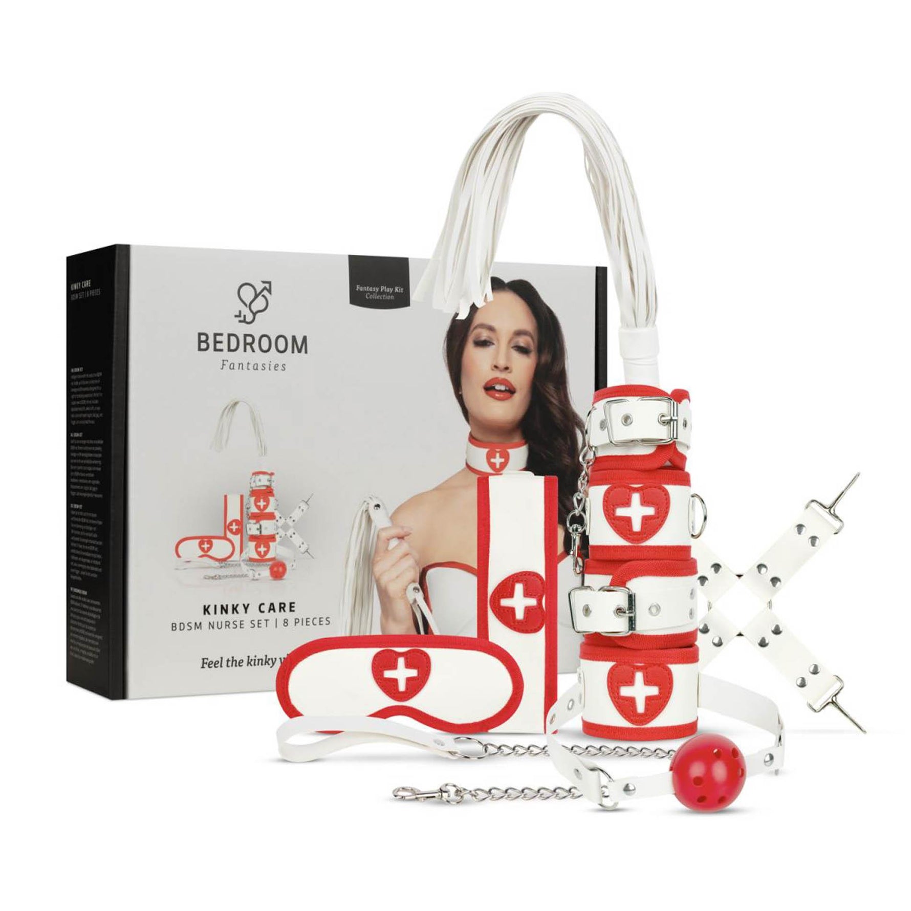 Set BDSM medical Kinky Care Bedroom Fantasies, alb, 8 buc.