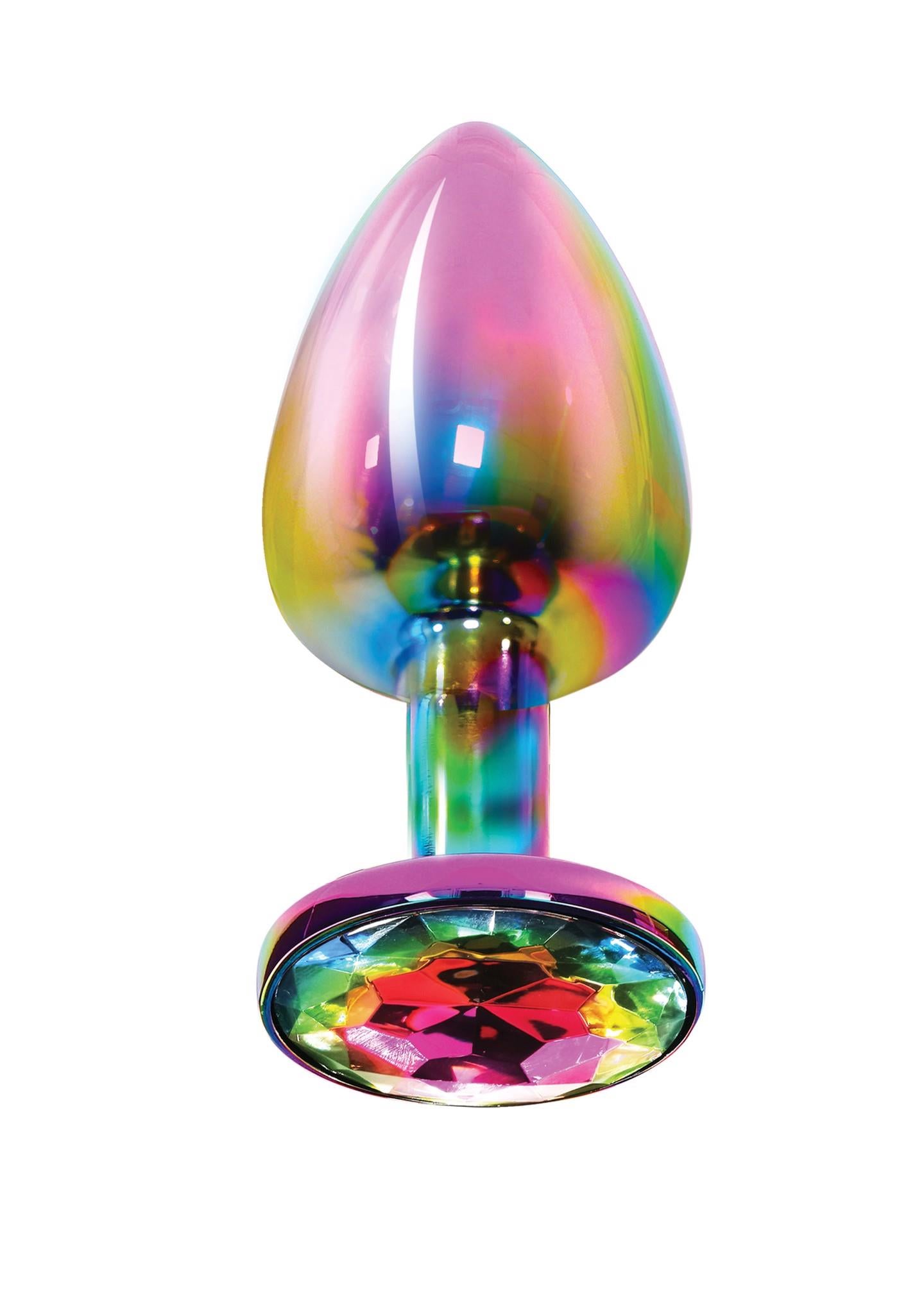 Dop anal Twilight ToyJoy Rainbow Gem din aluminiu, mic, 7 cm