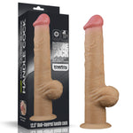 Dildo realist Lovetoy din silicon dublu strat cu mâner 32 cm