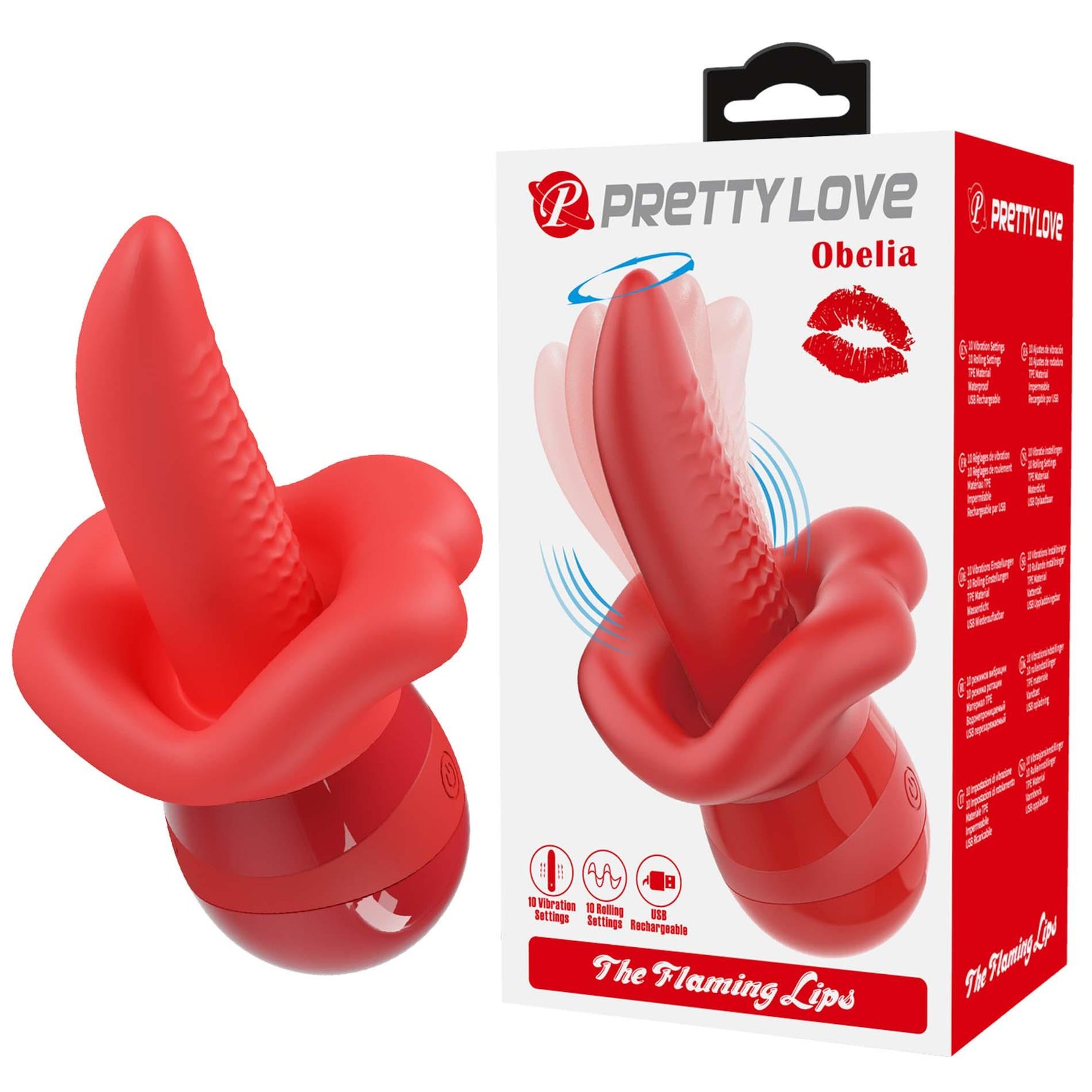 Stimulator clitoridian USB Pretty Love Obelia cu mișcare a limbii