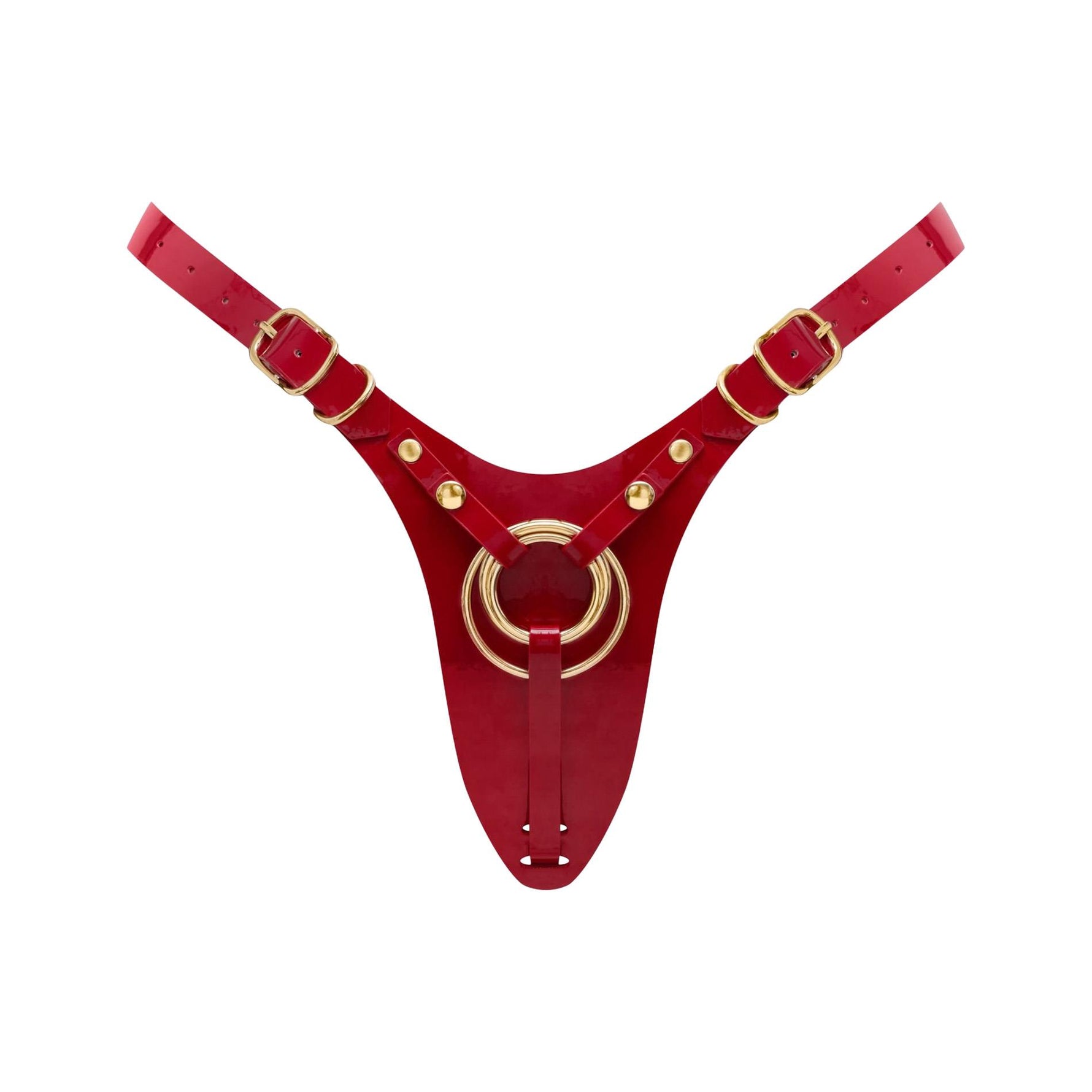 Ham cu strap-on fabulos, roșu strălucitor, cu strap-on