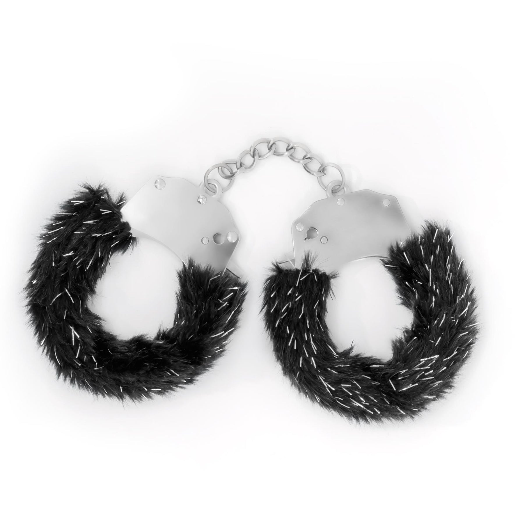 Cătușe metalice de pluș Crushious Spangle, negre