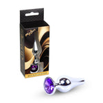 Dop anal din oțel cu diamant MyLove Toys, violet, 9,5 cm