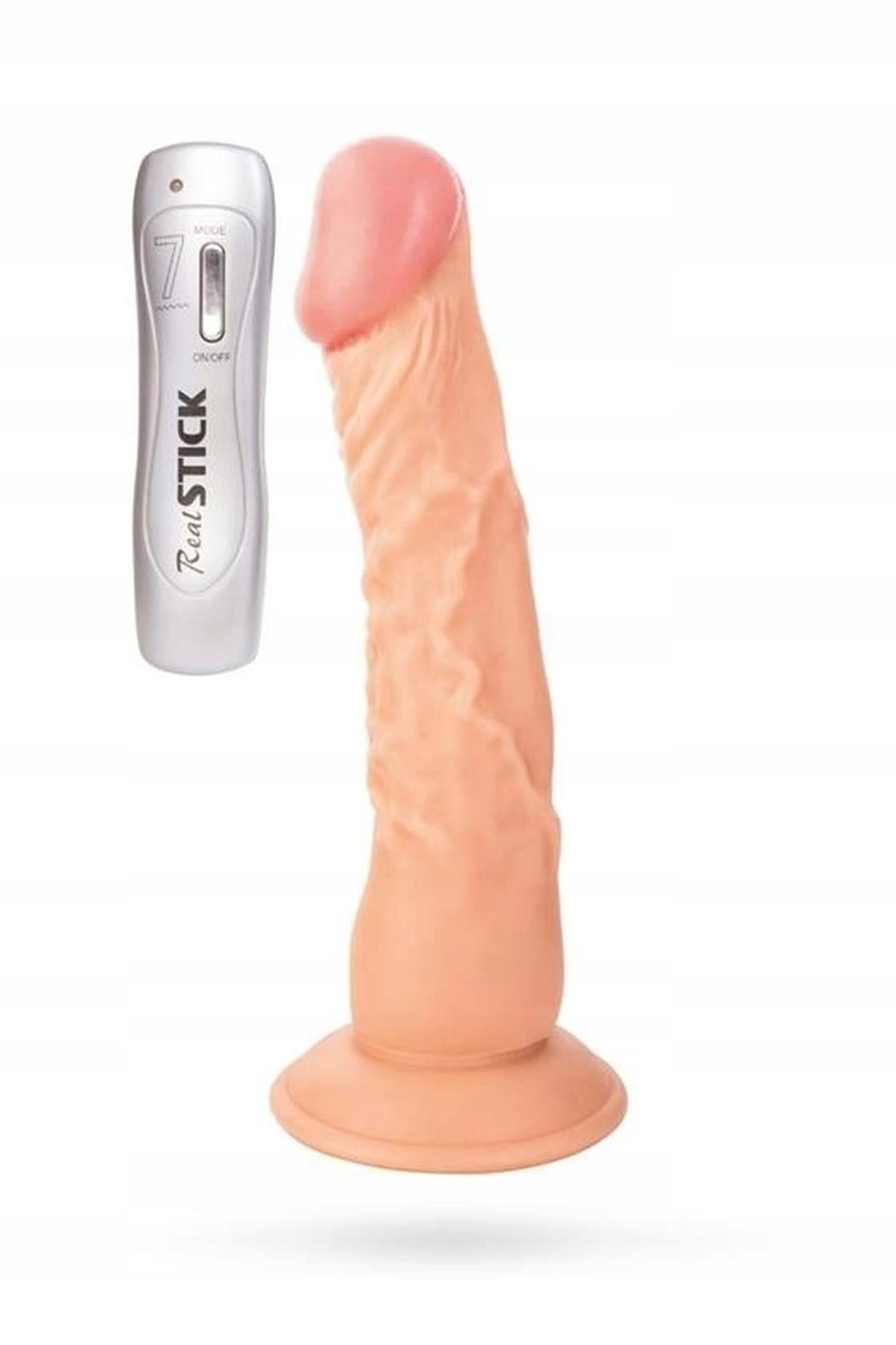 Vibrator realist RealStick Nude TOYFA 22,5 cm 7 moduri