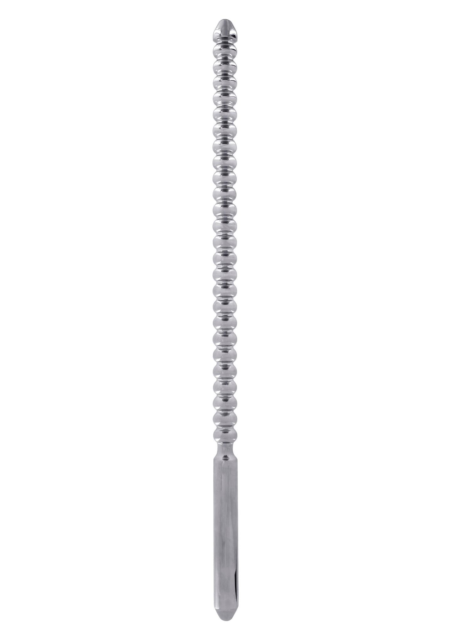 Sondă uretrală cu nervuri din oțel pentru scule electrice, argintie, 10 mm, 24 cm