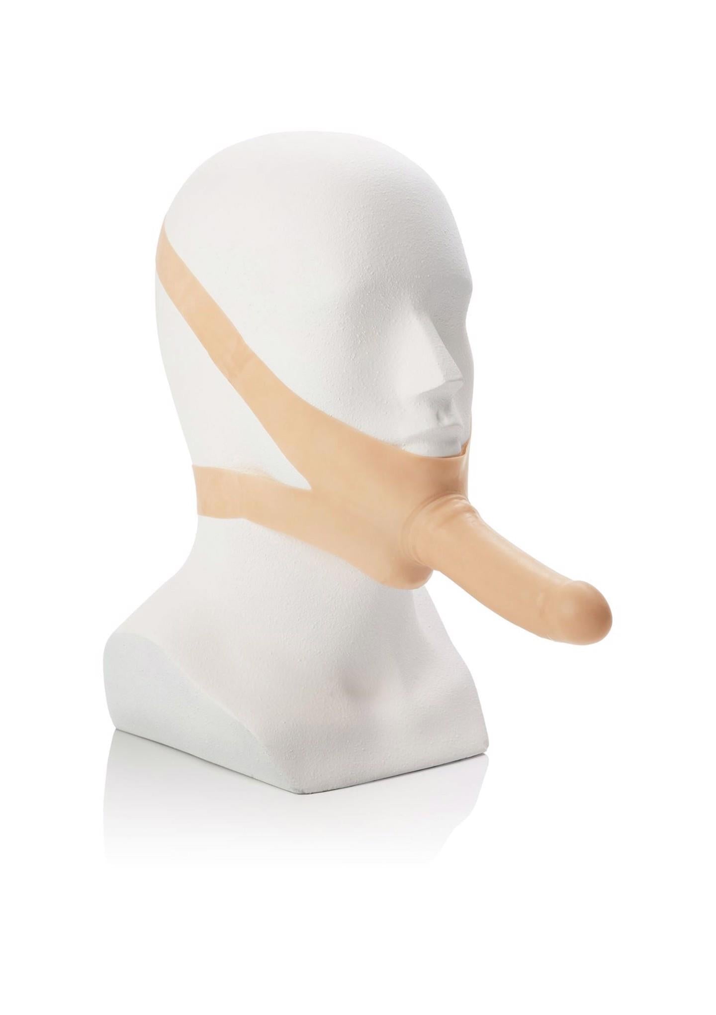 Dildo vibrant din latex Accommodator light, gag, 14 cm