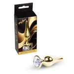 Plug anal din oțel auriu cu diamant MyLove Toys 9,5 cm