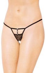 Tanga mini cu zirconii și decupaj SoftLine 2461 negru S/L