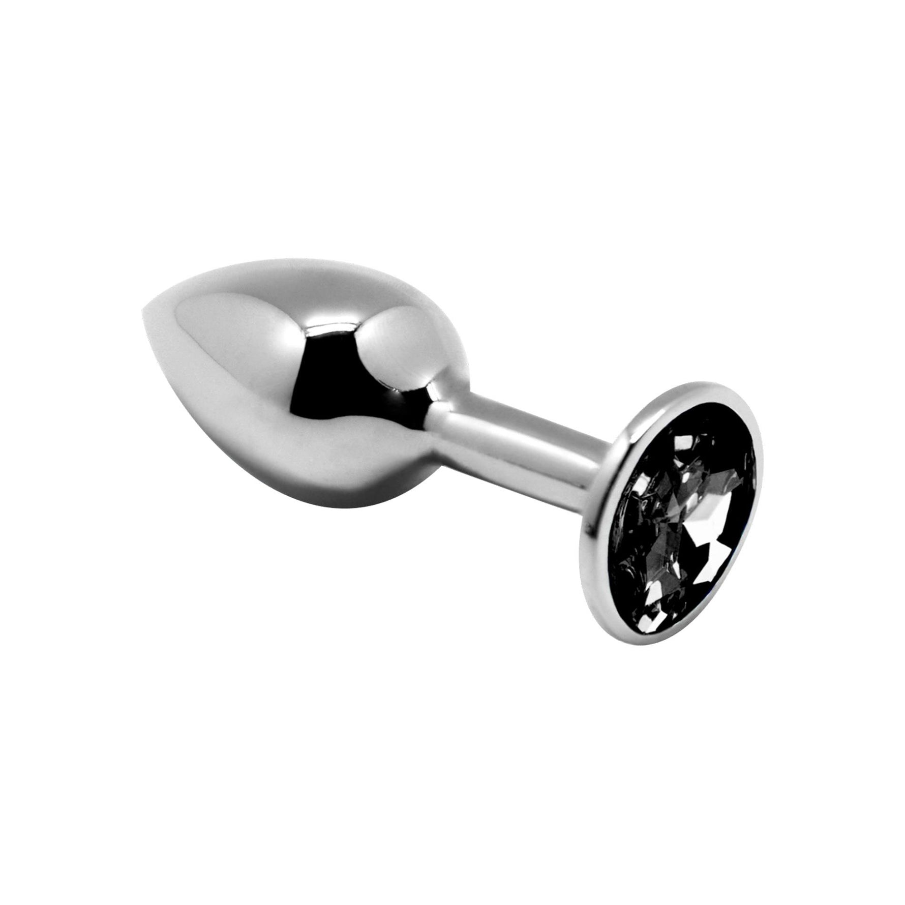 Plug anal metalic Alive M negru cu cristal