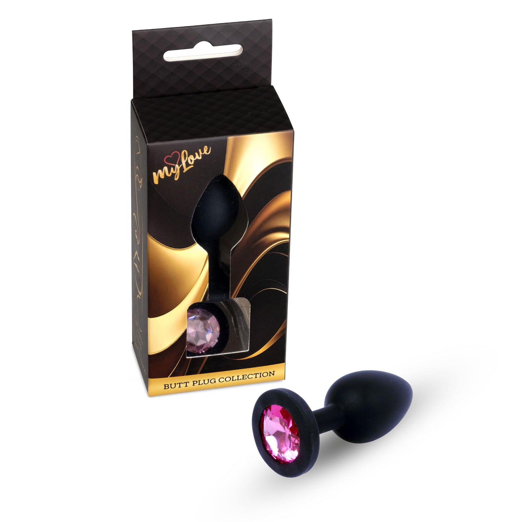 Bijuterii anale din silicon MyLove Toys, negre, mici, 7 cm