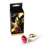 Bijuterii anale din oțel MyLove Toys cu diamant roșu 7 cm