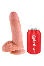 Dildo King Cock 18 cm cu testicule, transparent Pipedream