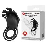 Inel vibrant Pretty Love Ruben, silicon, negru, 7 funcții