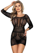 Rochie neagră din plasă cu spate deschis Paris Hollywood XL