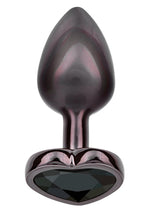 Plug anal Calexotics Crystal Heart, mic, negru