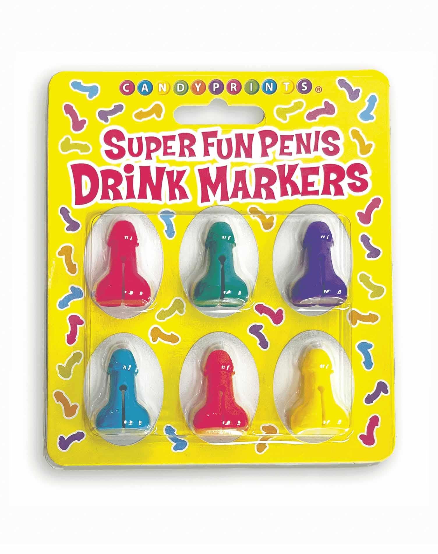 Markere pentru penis din silicon, tip cocktail, 6 buc.