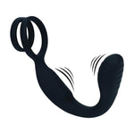 Stimulator vibrant de prostată Levelz din silicon cu inel negru