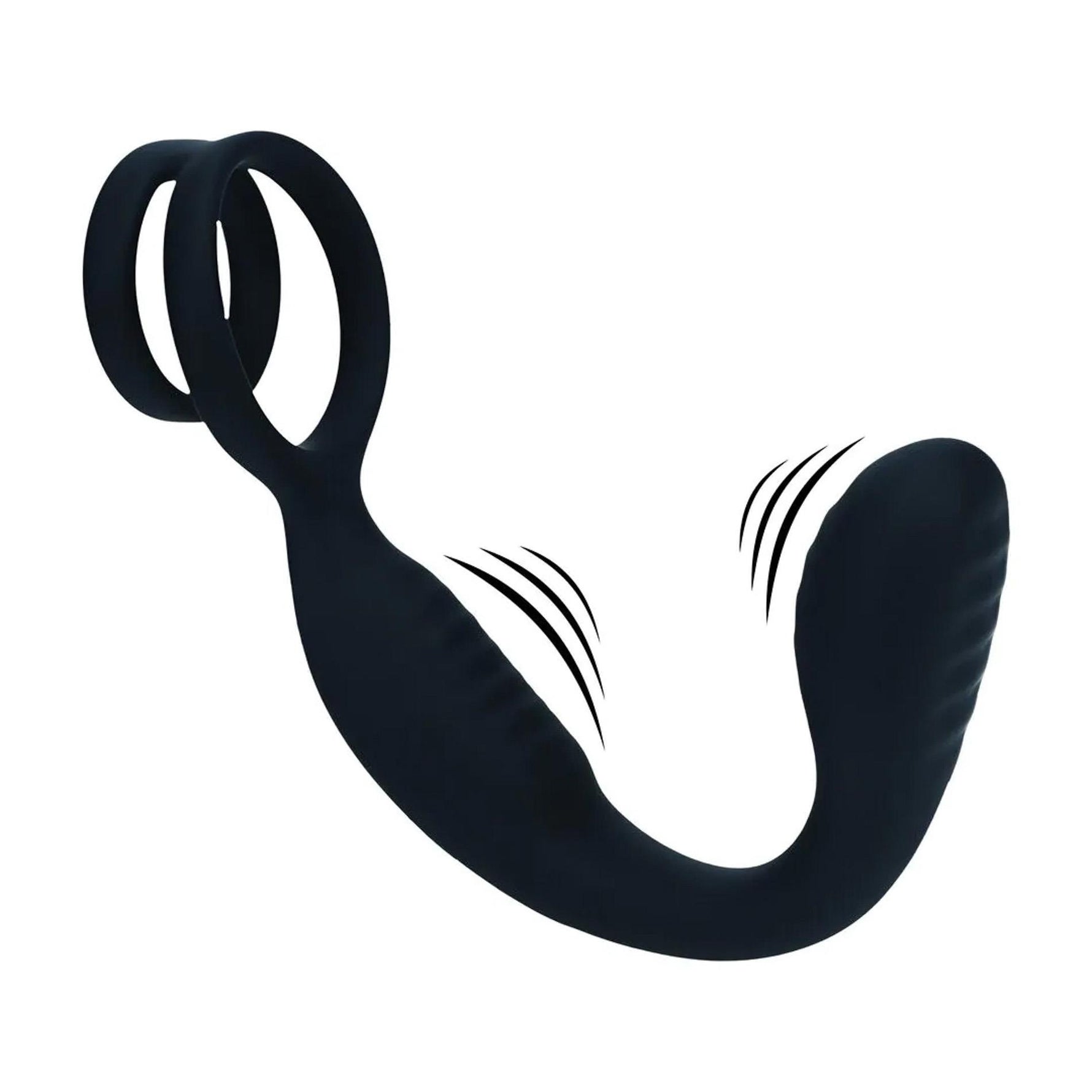 Stimulator vibrant de prostată Levelz din silicon cu inel negru