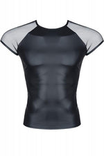 Tricou Regnes Fetish Planet pentru bărbați, aspect umed, negru, mărimea S