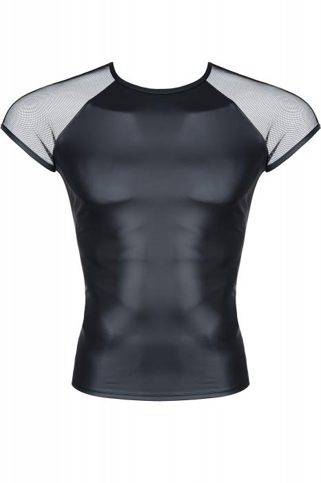Tricou Regnes Fetish Planet pentru bărbați, aspect umed, negru, mărimea S