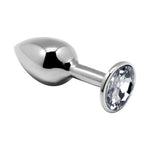 Plug anal metalic Alive L cu cristal alb 9 cm