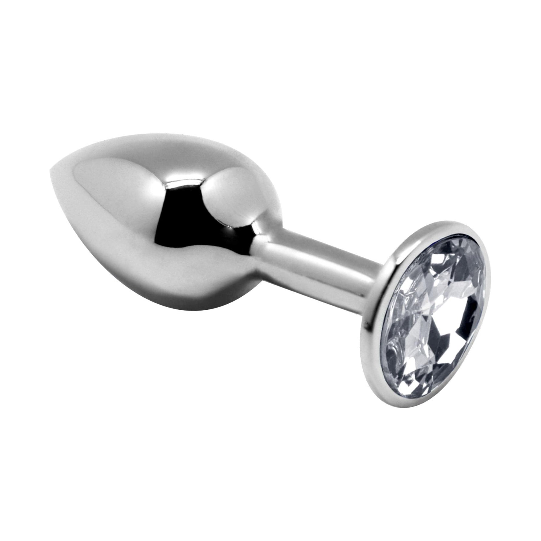 Plug anal metalic Alive L cu cristal alb 9 cm
