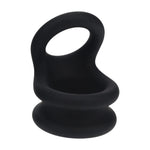 Inel dublu pentru penis Levelz M din silicon negru