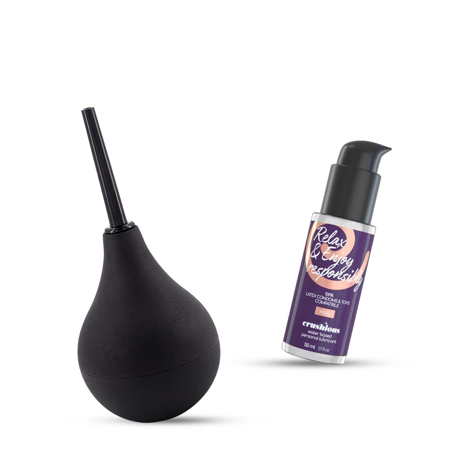 Duș anal Crushious Douche Go 90ml cu lubrifiant 50ml