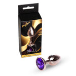 Plug anal din oțel violet MyLove Toys cu diamant 7 cm