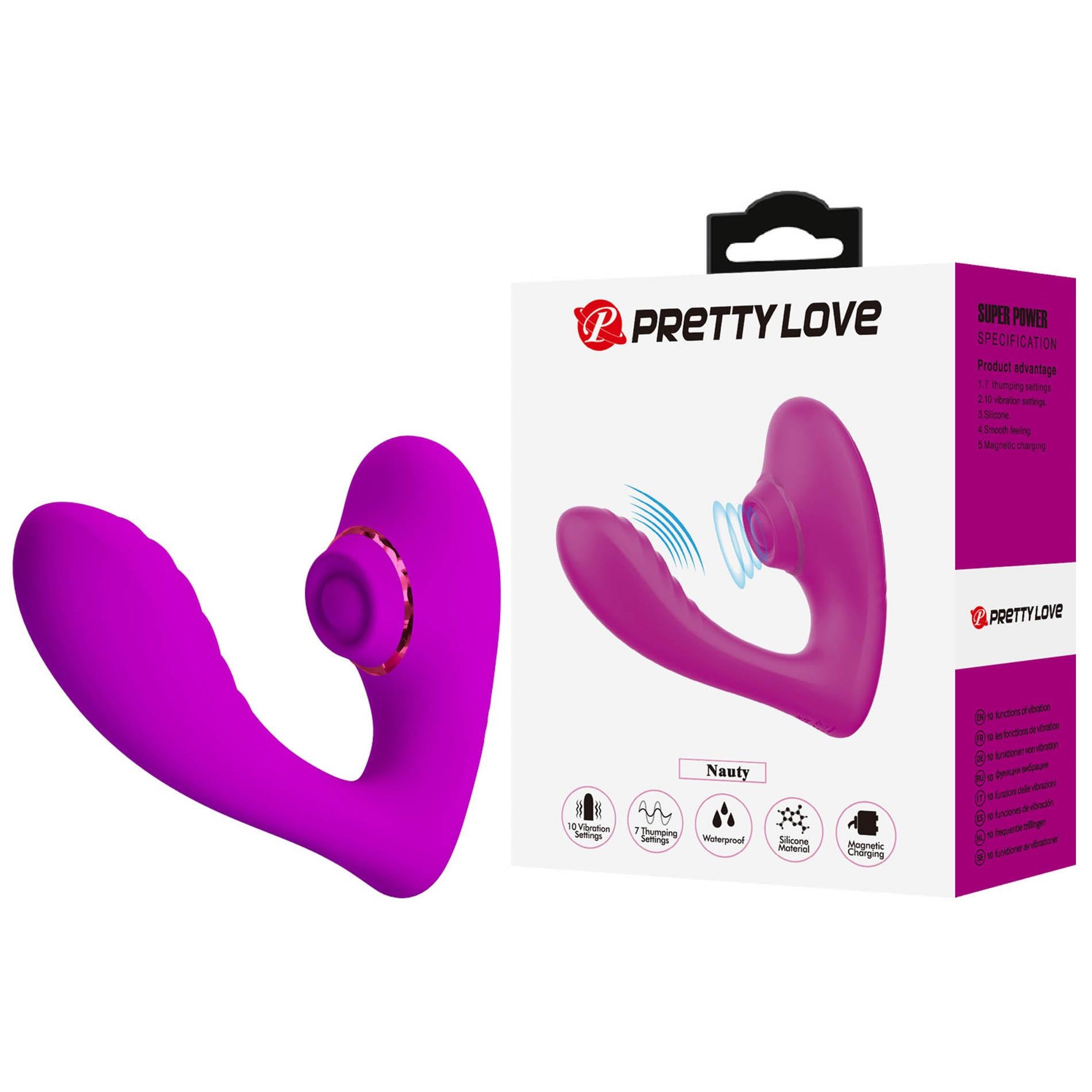 Stimulator clitoridian USB pulsatoriu din silicon Pretty Love Naty