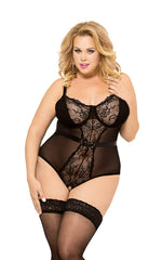 Body Amelia SoftLine din dantelă neagră 2XL
