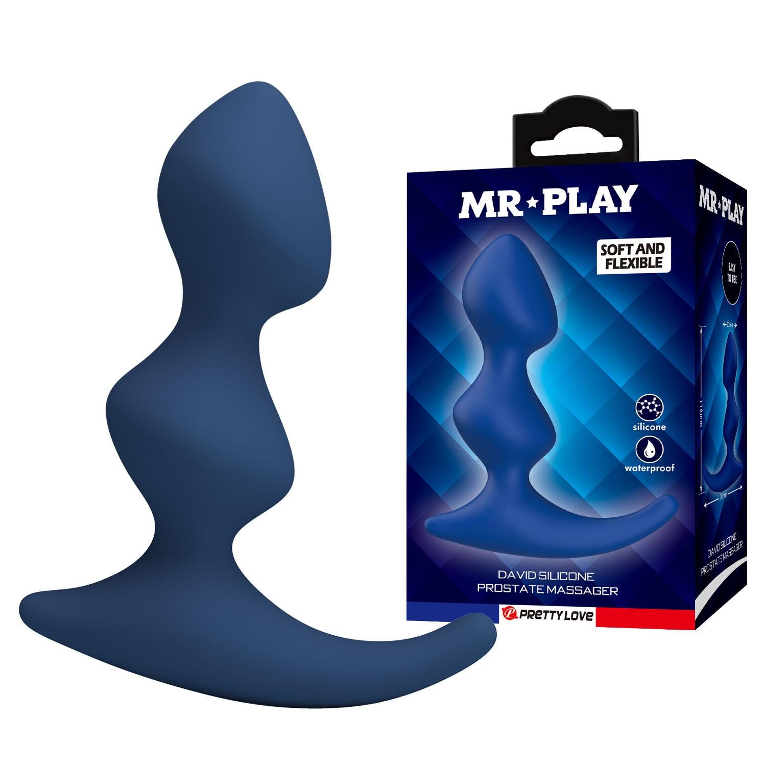Masaj de prostată Mr. Play David Blue din silicon