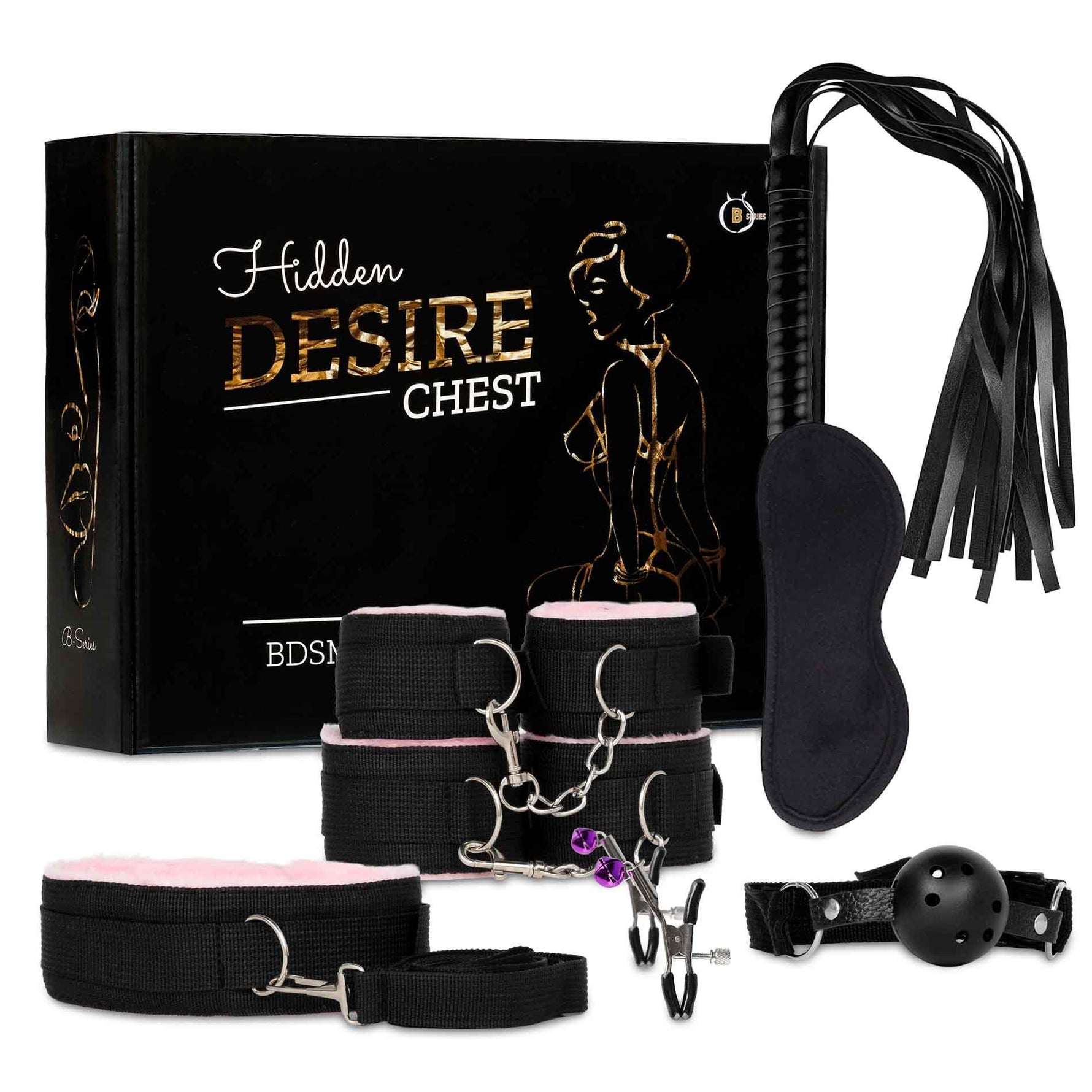Set de cătușe BDSM Fetish seria B cu blană roz