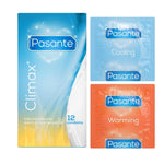 Prezervative Pasante Climax cu nervuri, încălzitoare și răcoritoare, 12 buc.