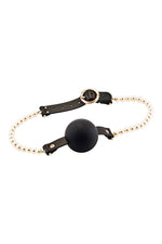 Masca de urechi din silicon Majestic Pearl Guilty Pleasure cu perle