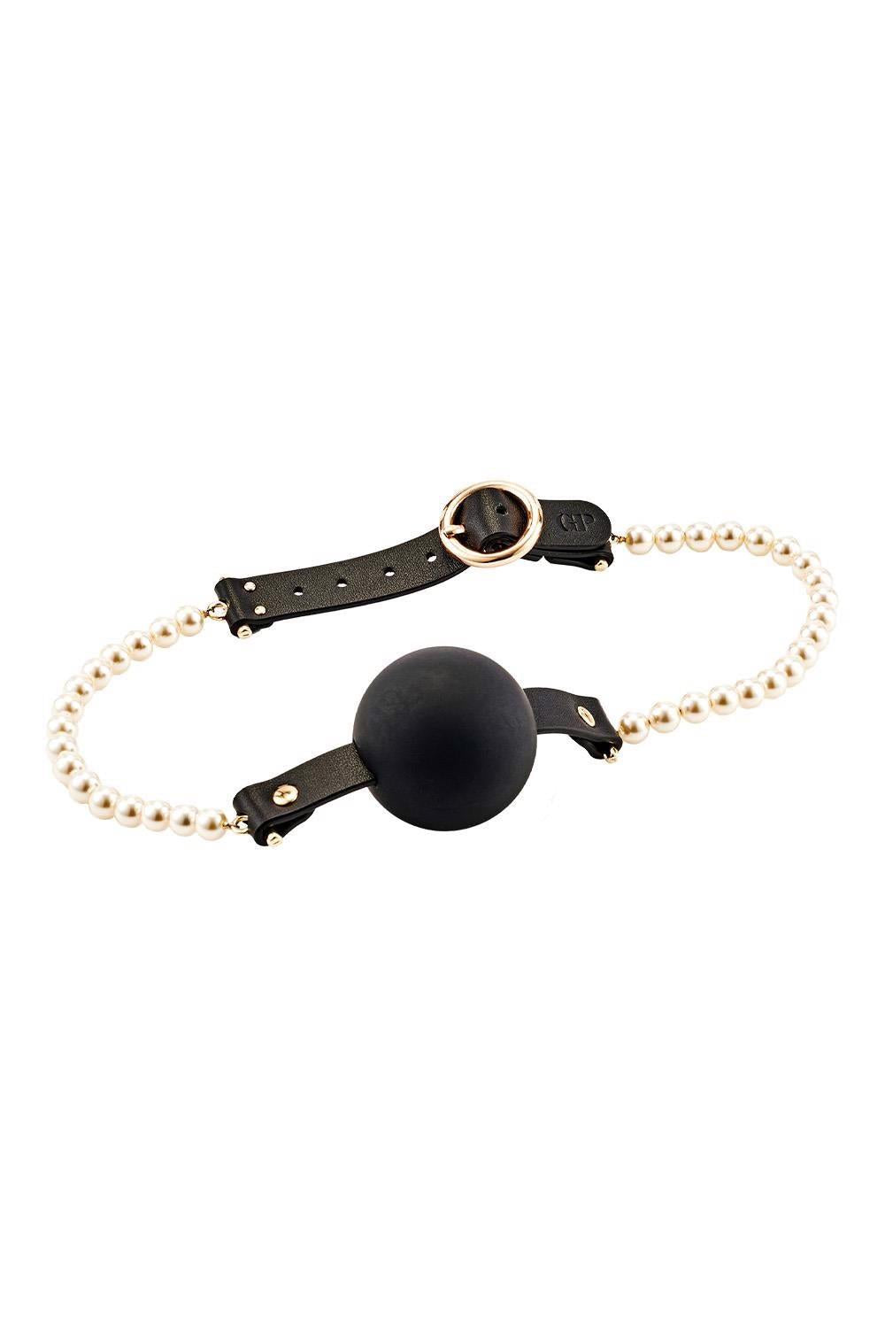 Masca de urechi din silicon Majestic Pearl Guilty Pleasure cu perle