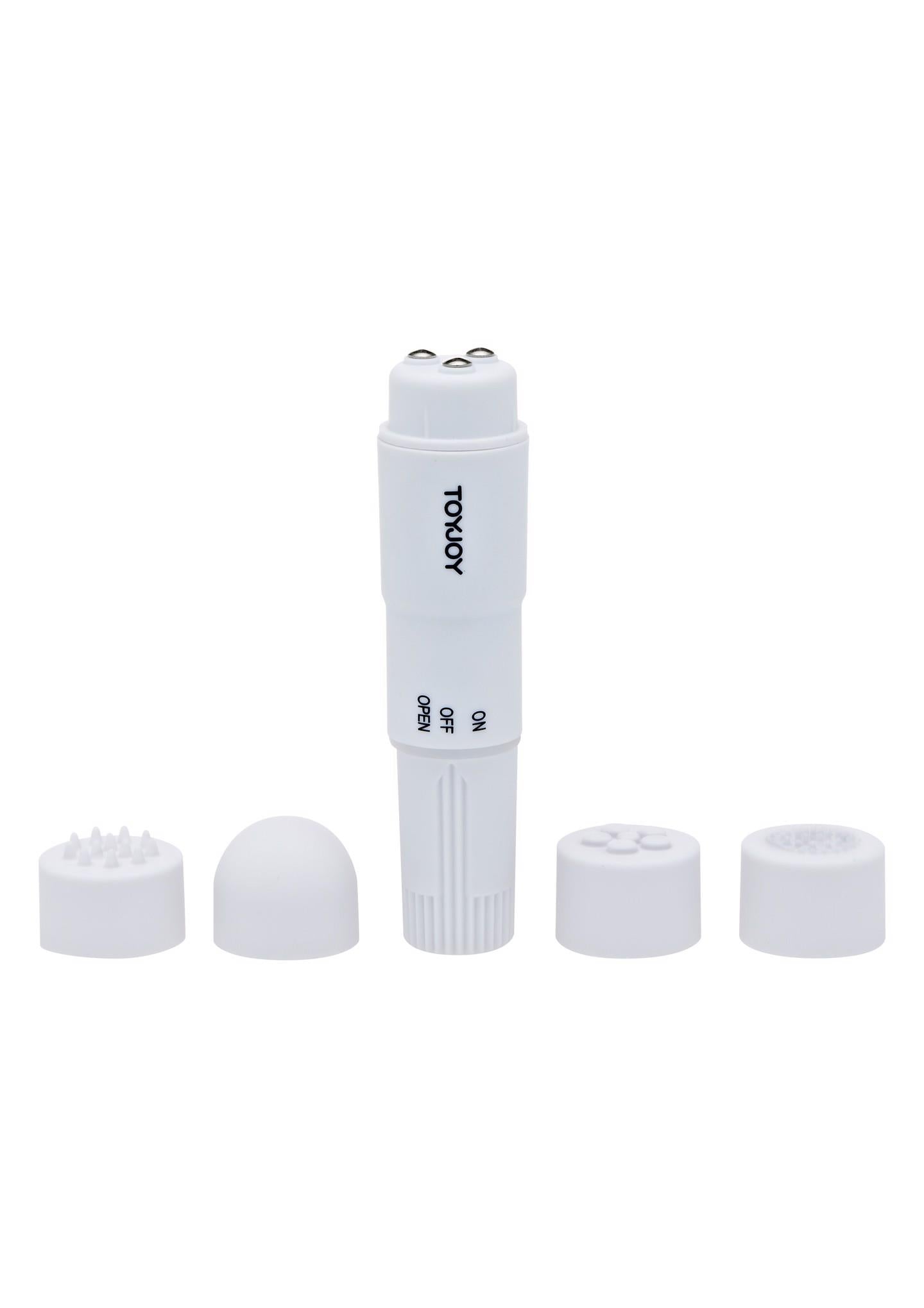 Vibrator mini ToyJoy Pocket Rocket, alb, 10,5 cm