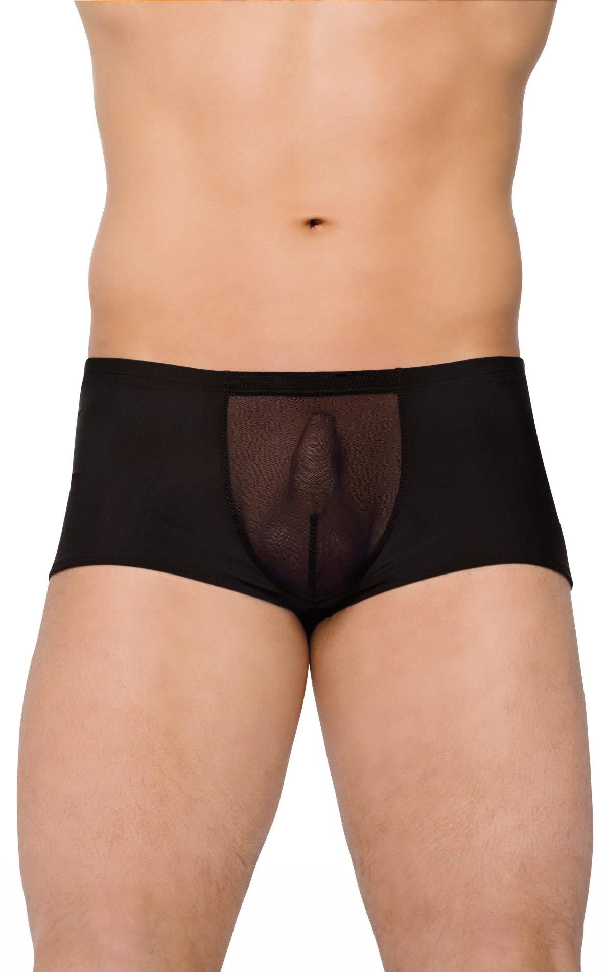 Pantaloni scurți erotici SoftLine din plasă, negri, XL