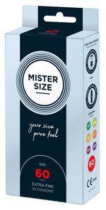 Prezervative vegane din latex Mister Size 60mm, 10 buc.