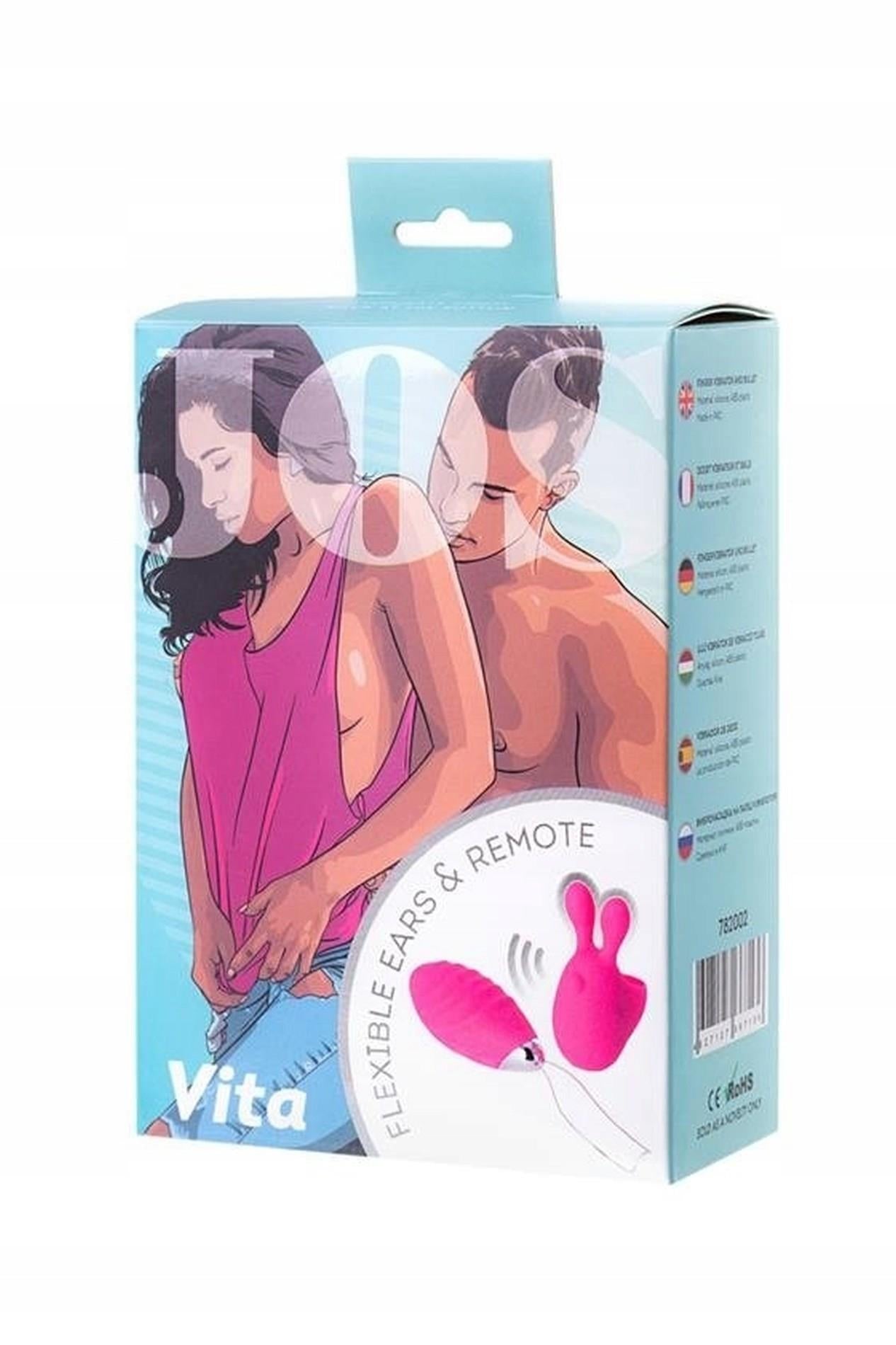 Ou vibrant pentru deget JOS VITA cu husă din silicon roz 8,5 cm