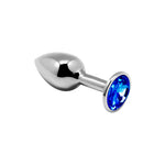 Plug anal mini metalic albastru Alive cu cristal