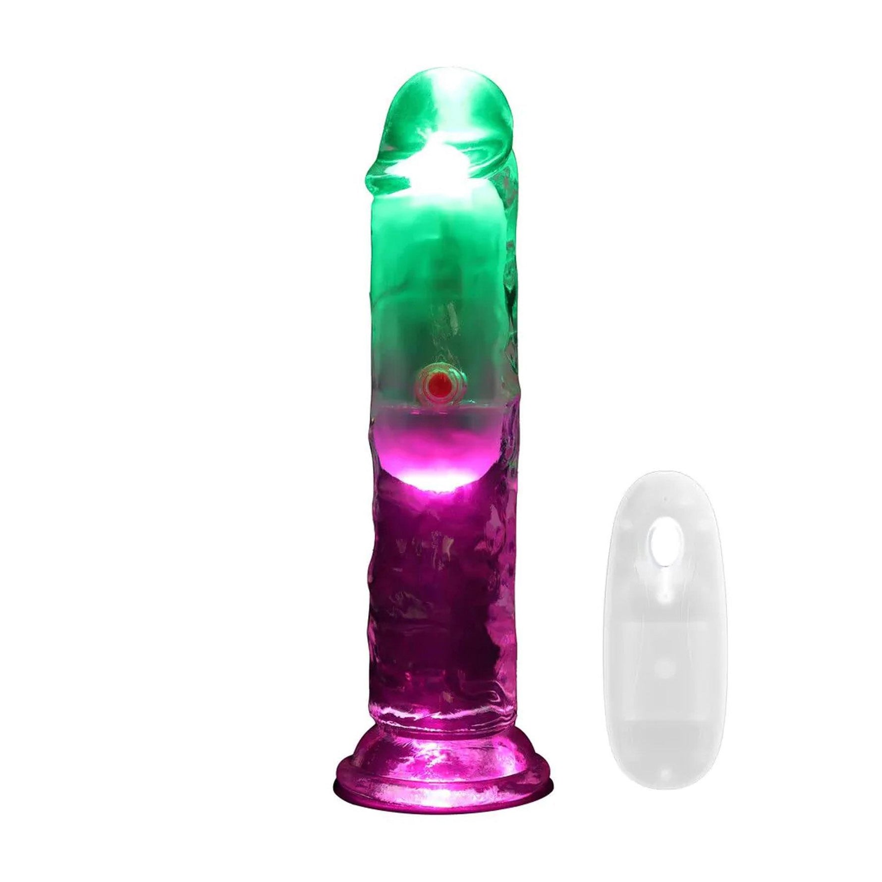 Vibrator LED RealRock Transparent TPE 16,5 cm