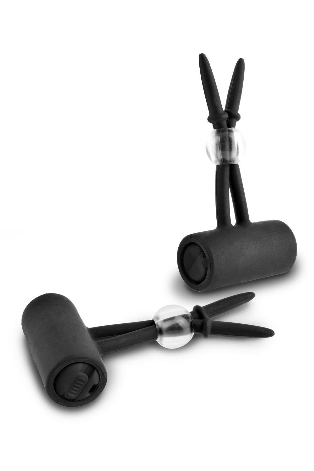 Lasso pentru mameloane vibrante din silicon Fetish Fantasy Series, negru